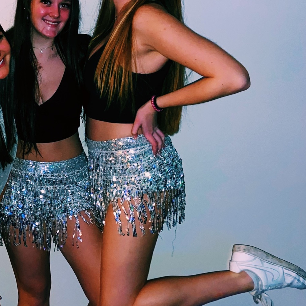 Women’s sparkly skirts with built in spandex